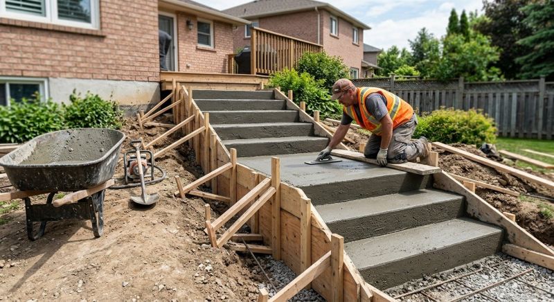 Poured Steps Installation in Erie, CO